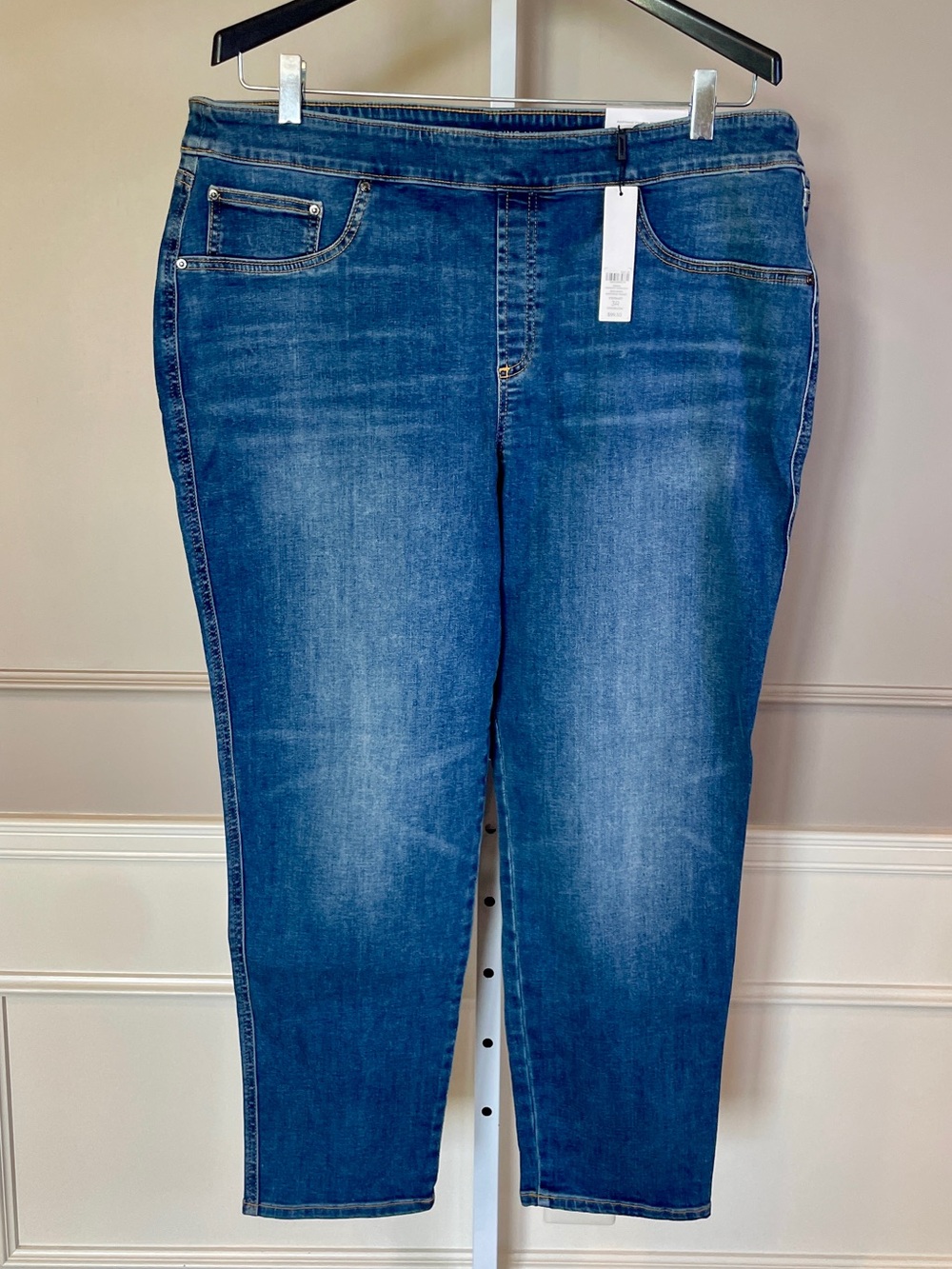 New Chico's Modern Pull On Jeggings Santorini Indigo 3R 16R Dark Wash Basics
